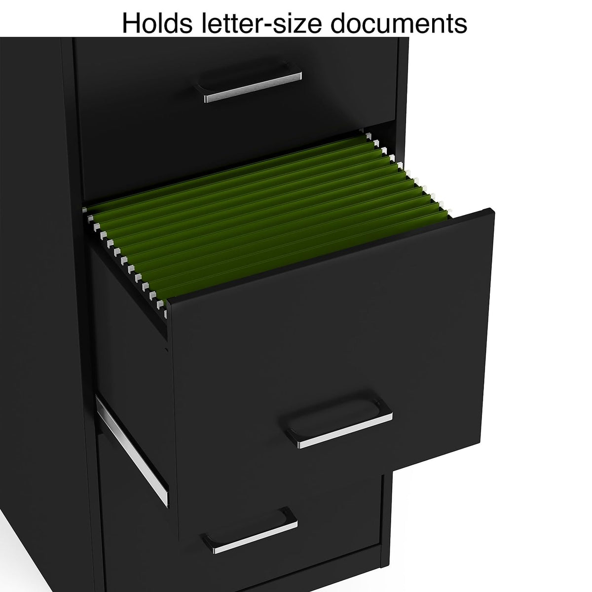 Black 4-Drawer Lockable File Cabinet F754
