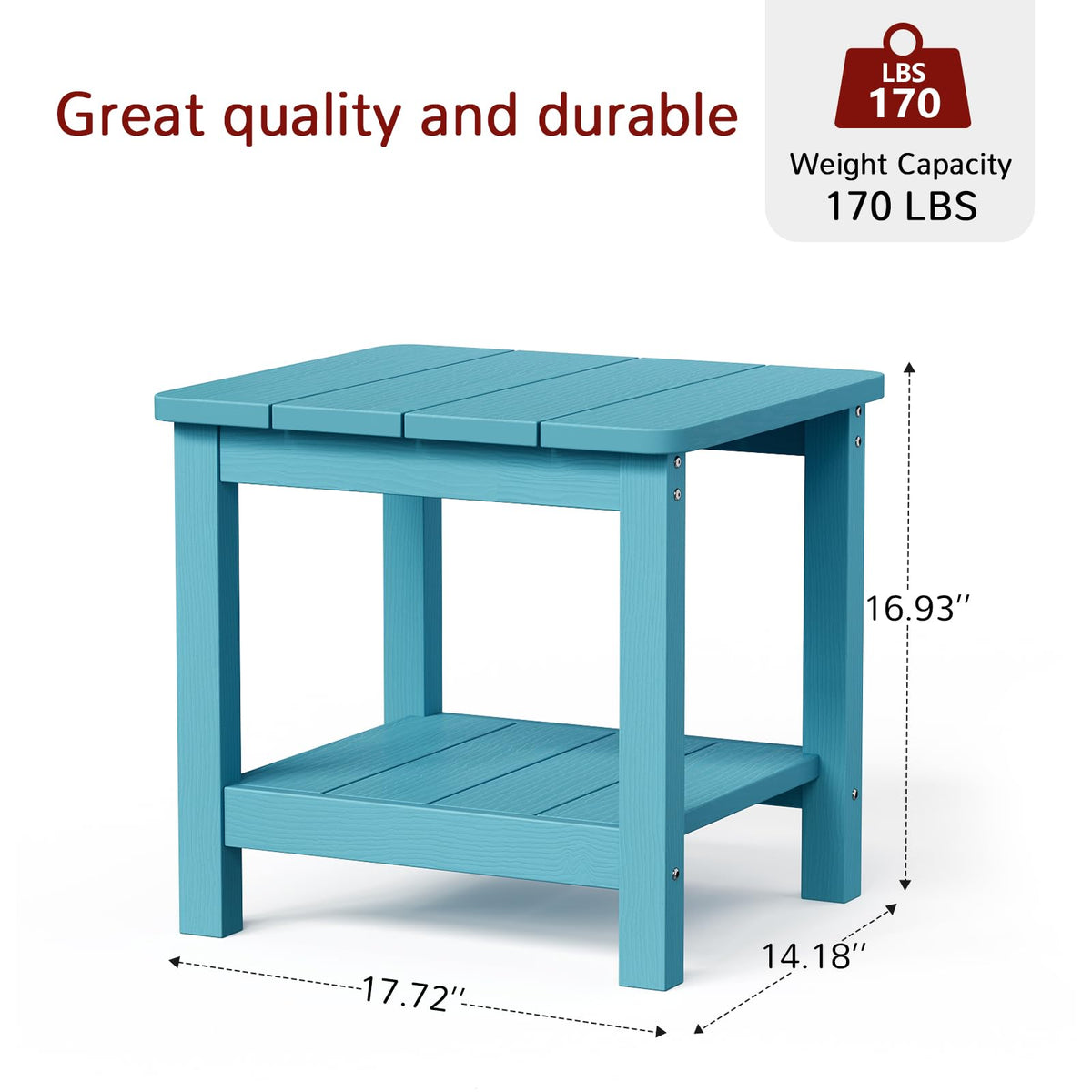 Turquoise Rectangular Outdoor Side Table E4594