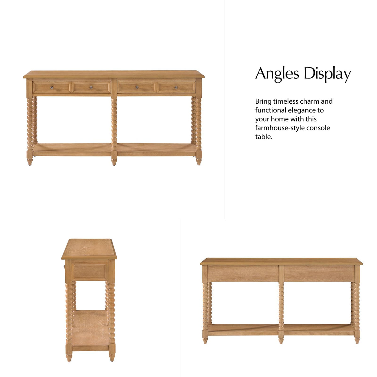 2-Drawer Oak Console Table B871630