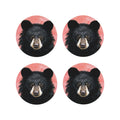 Black Bear Leather Coasters Set of 4 C866