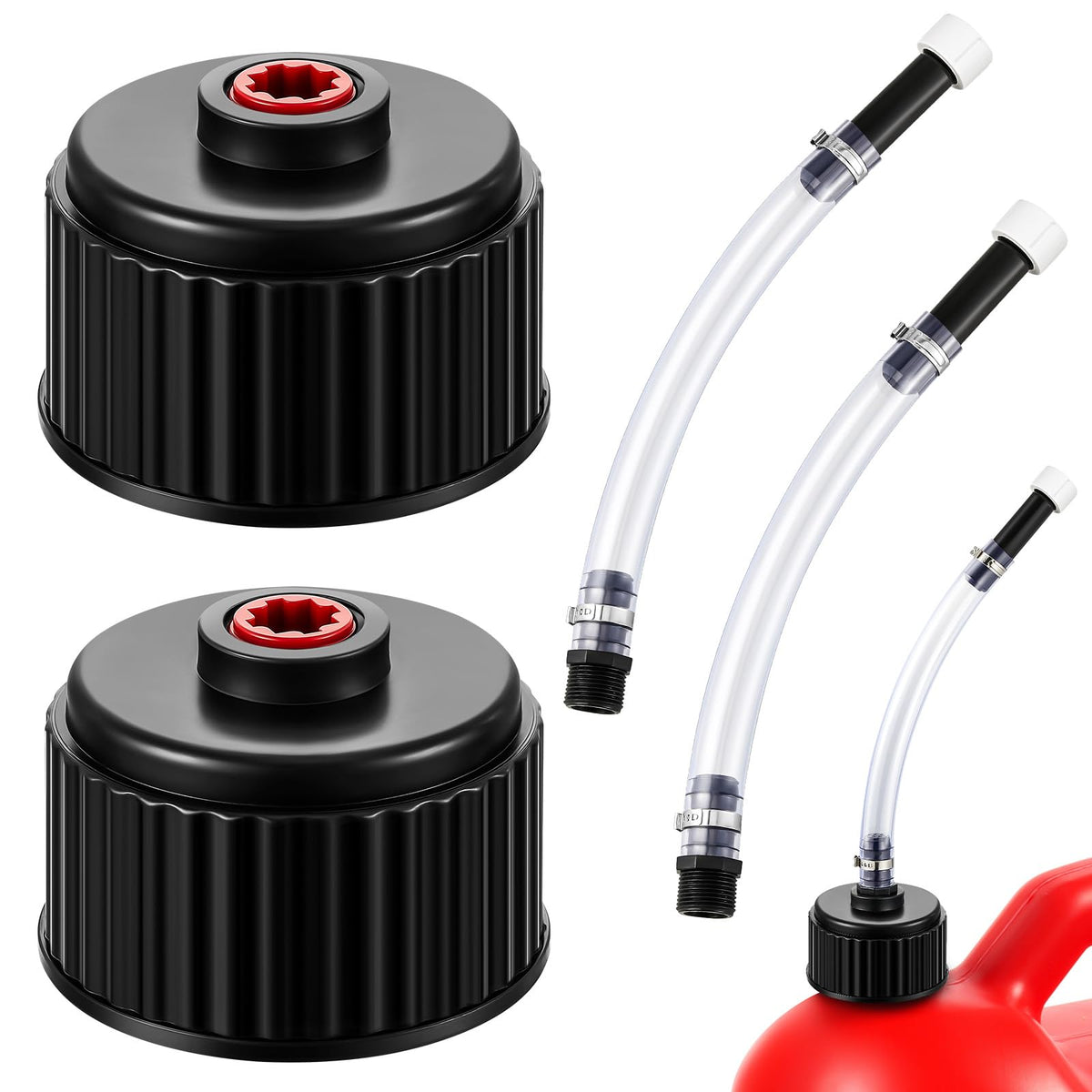 4 Pcs Fuel Jug Cap Replacement with Hose Kit O4419