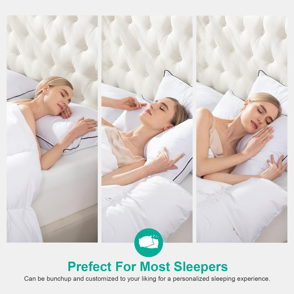 Goose Feather Down King Size Set of 2 Pillows B39439