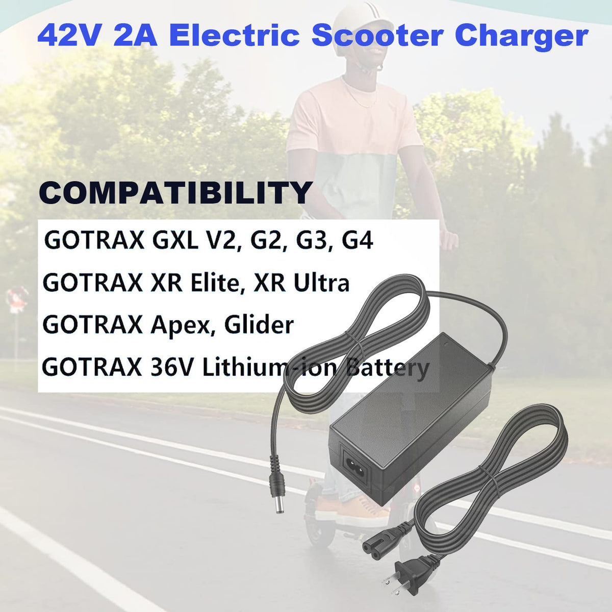 42V 2A Electric Scooter Charger Power Cord F833964