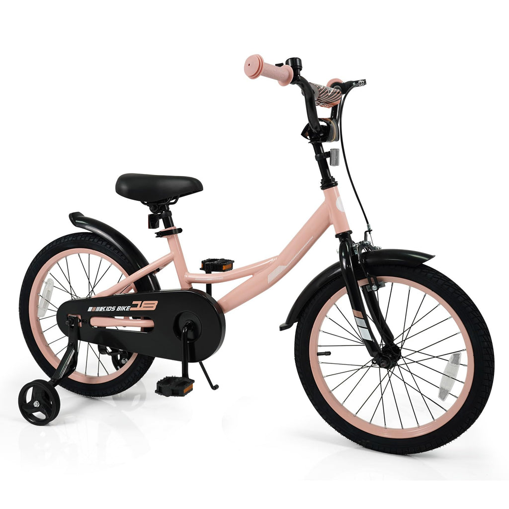Kids Bike with Removable Training Wheels, Dual Brakes, Adjustable Seat & Handlebar C342
