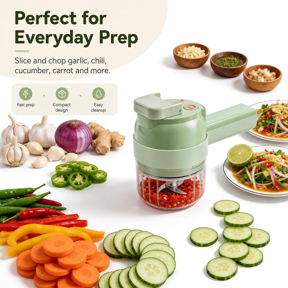 4 in 1 Handheld Electric Vegetable Cutter D627