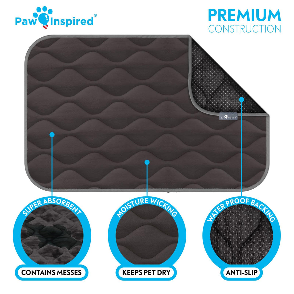 Washable Padded Crate Mats for Dogs Gray 29x18 Inch I12792