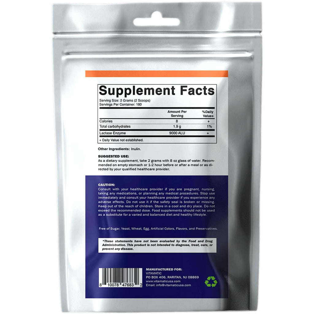Lactase Enzyme Powder 9000 ALU 180 Servings Non-GMO Gluten Free Y863485