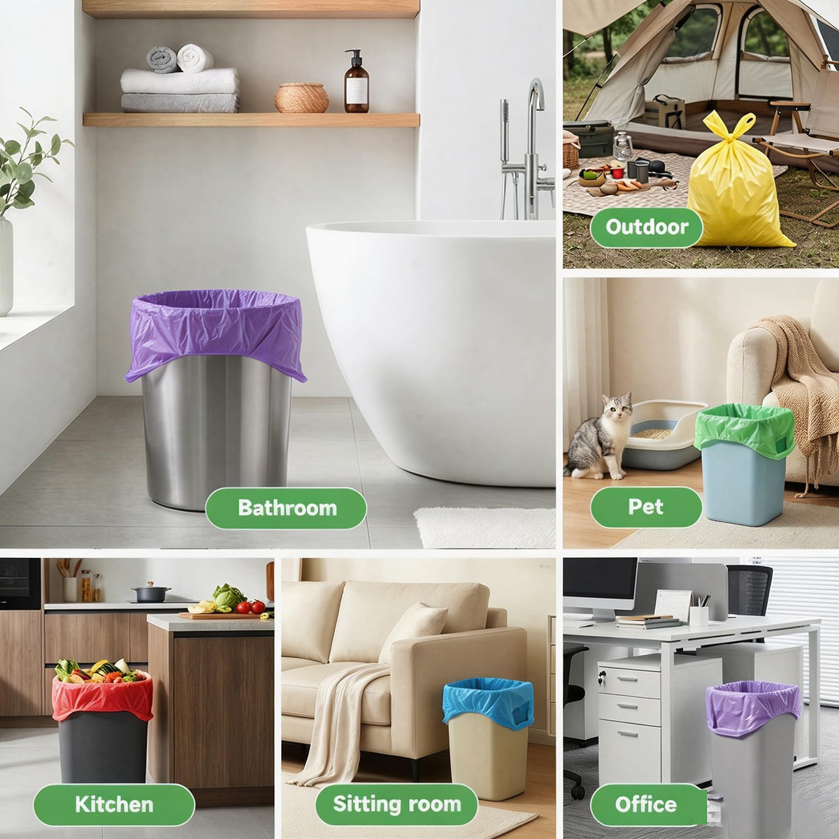 4 Gallon Biodegradable Trash Bags With Handles P674