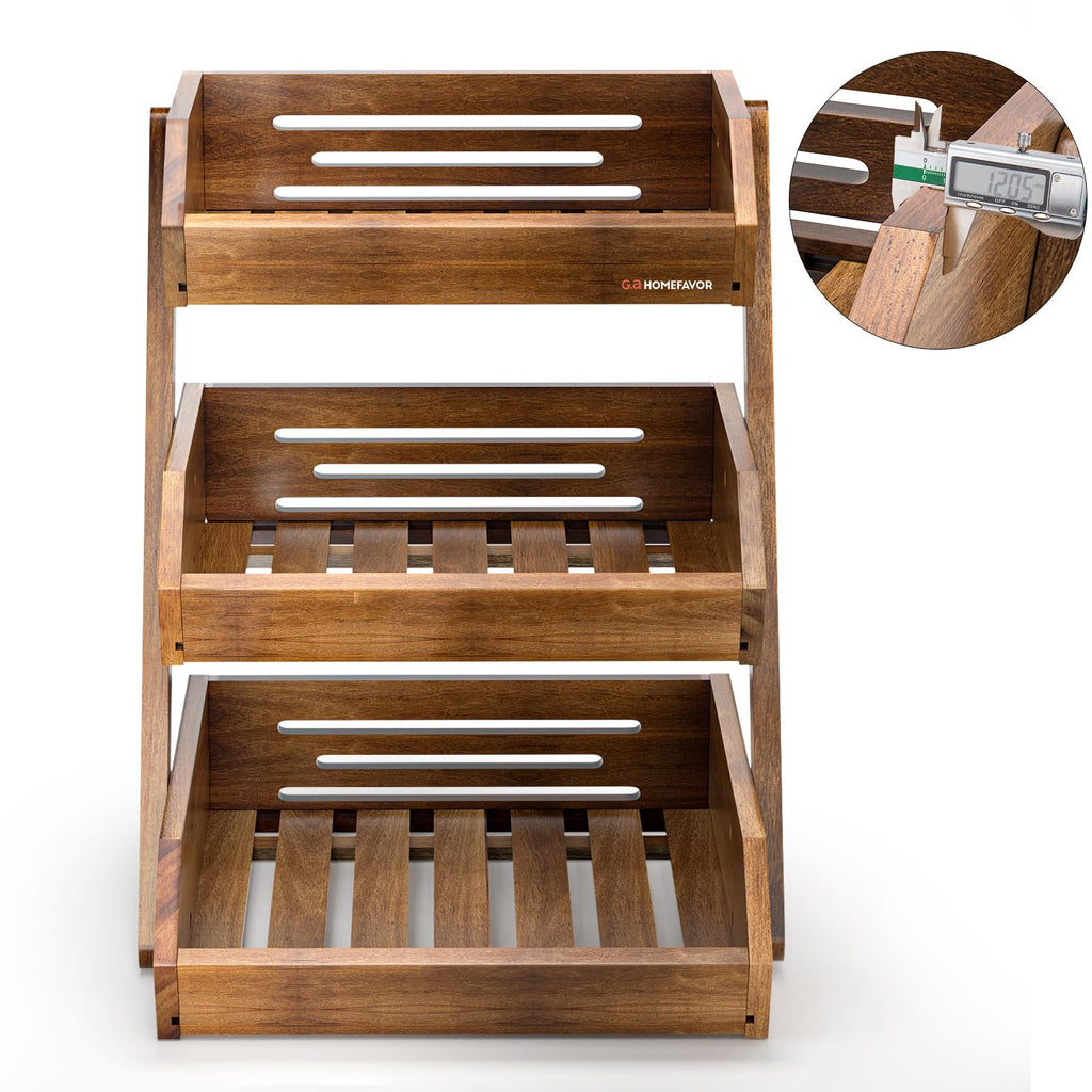 3-Tier Acacia Wood Fruit Basket Z691297