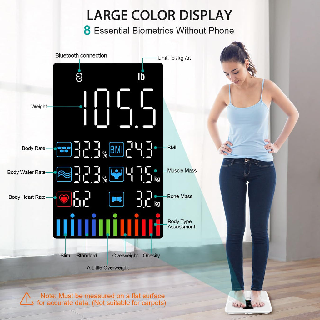Smart Bathroom Scale for Body Weight and Fat Q880018