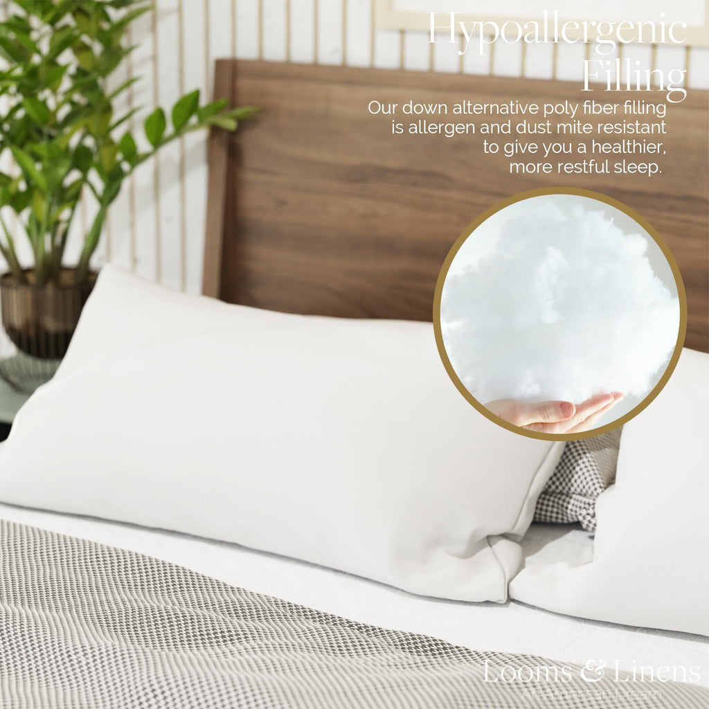 King Size Pillows Set of 2 20 x 36 Hypoallergenic Down Alternative Pillow Inserts J4119