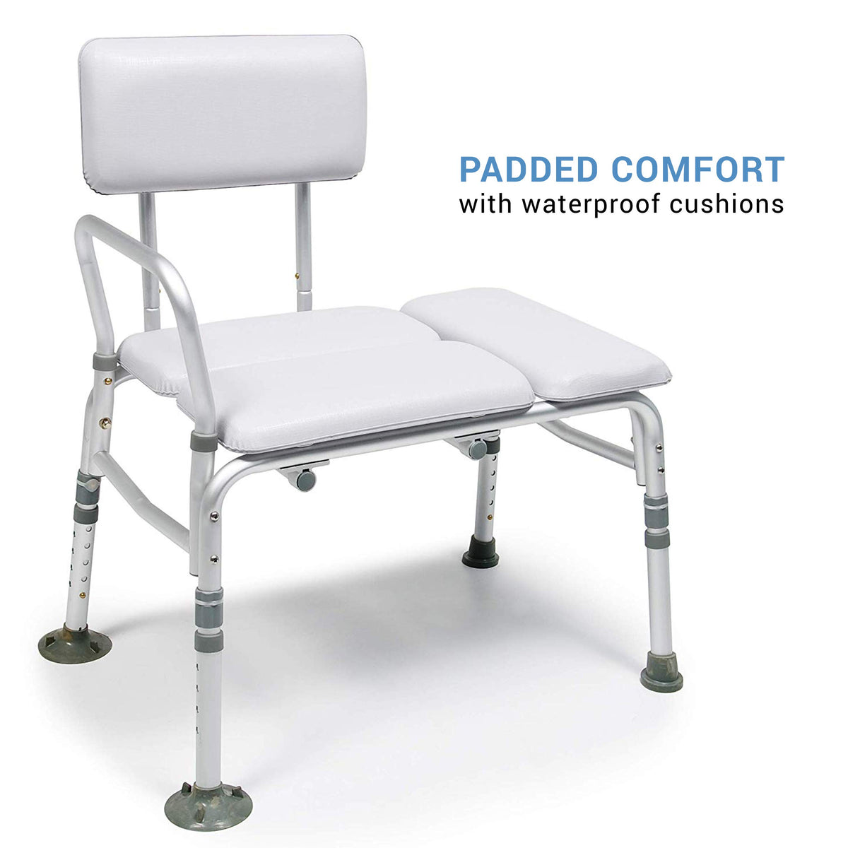2-in-1 Tub Transfer Bench & Shower Chair, Padded Seat & Back, Height Adjustable O51892