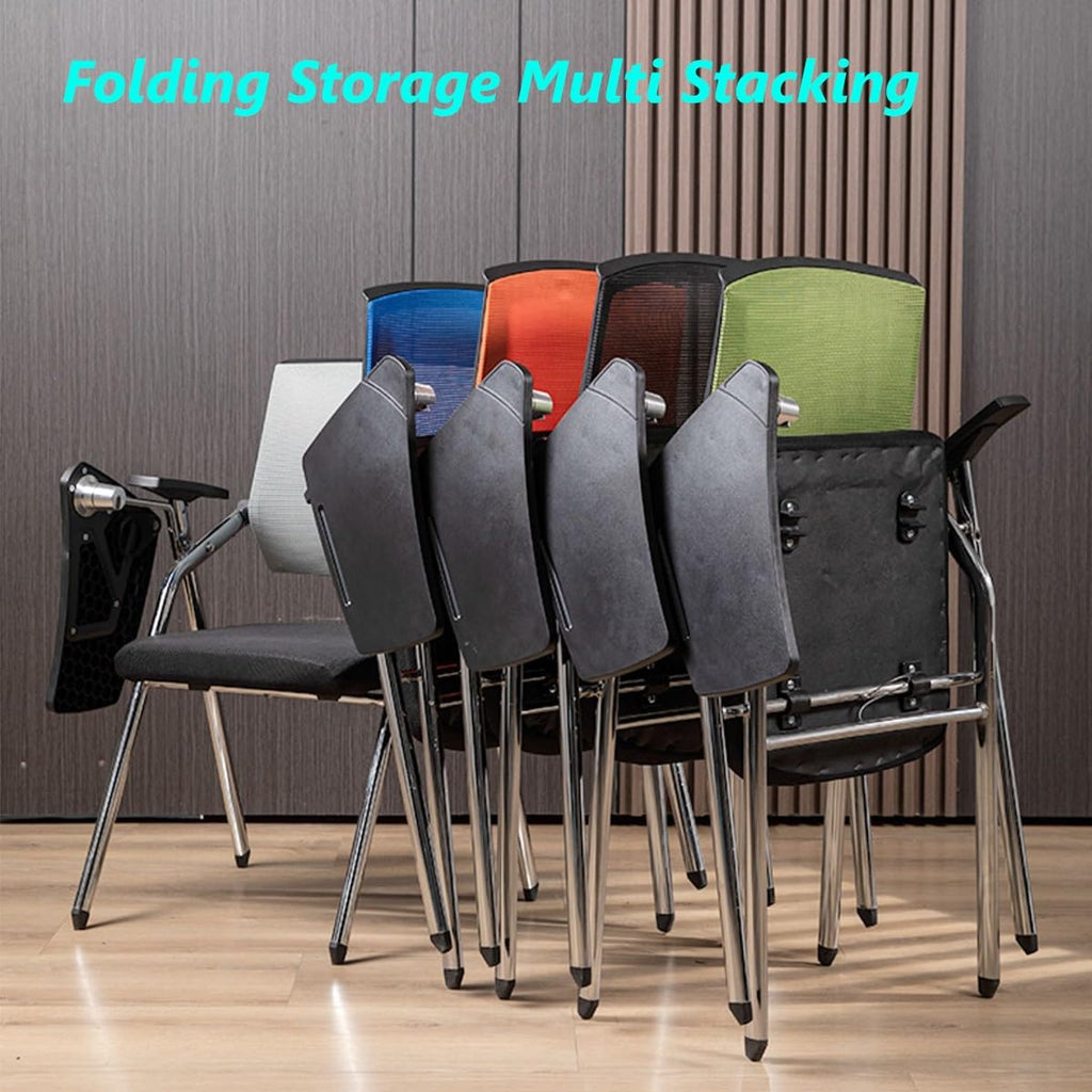 Orange Mesh Folding Stackable Chair with Writing Board Q53510