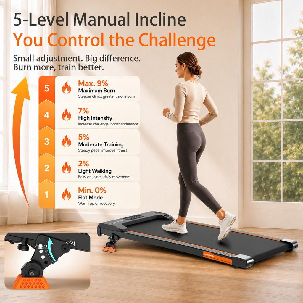 Portable Under Desk Treadmill with Incline F98212