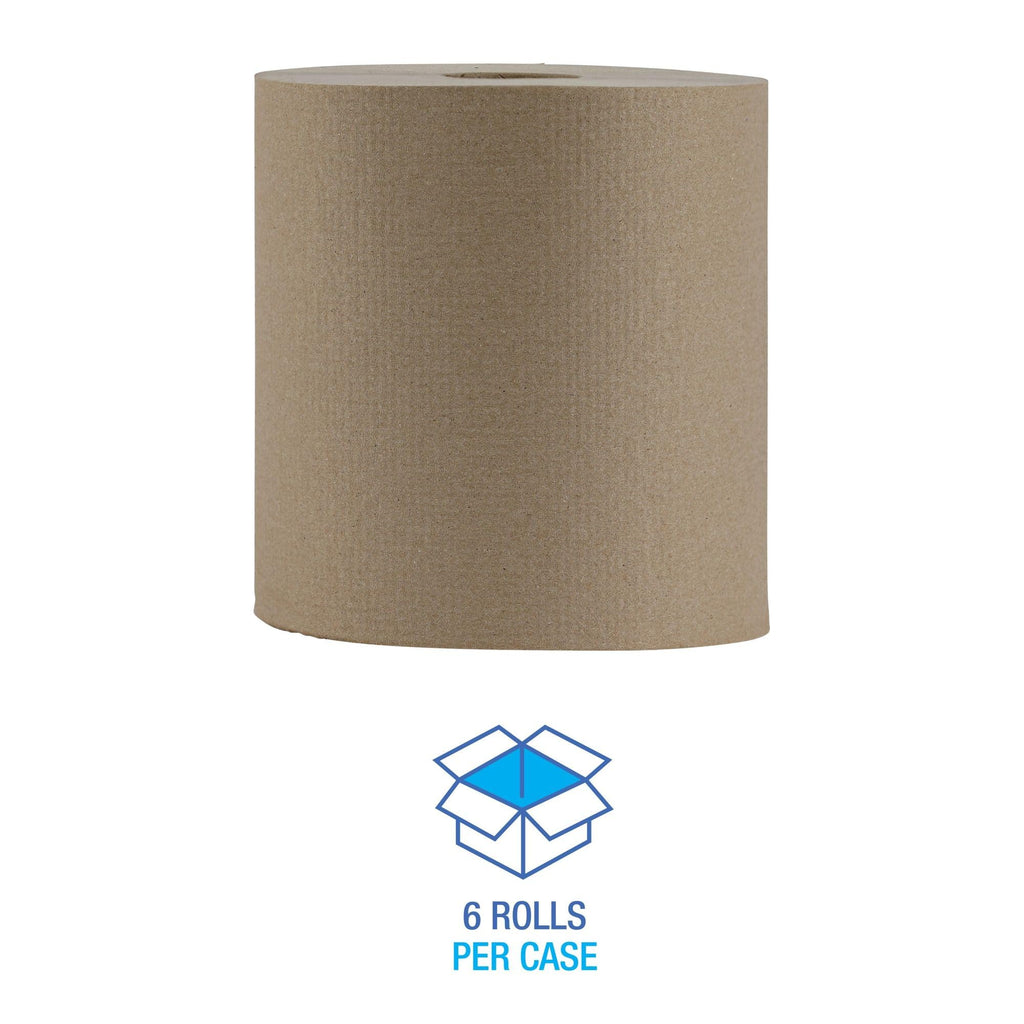 Hardwound Paper Towels, 6 Rolls, 1-Ply, 8" x 800 ft, Natural M9696