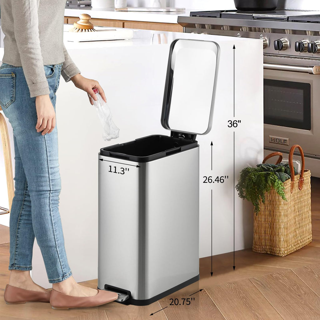 13.2 Gallon Stainless Steel Step Trash Can G494