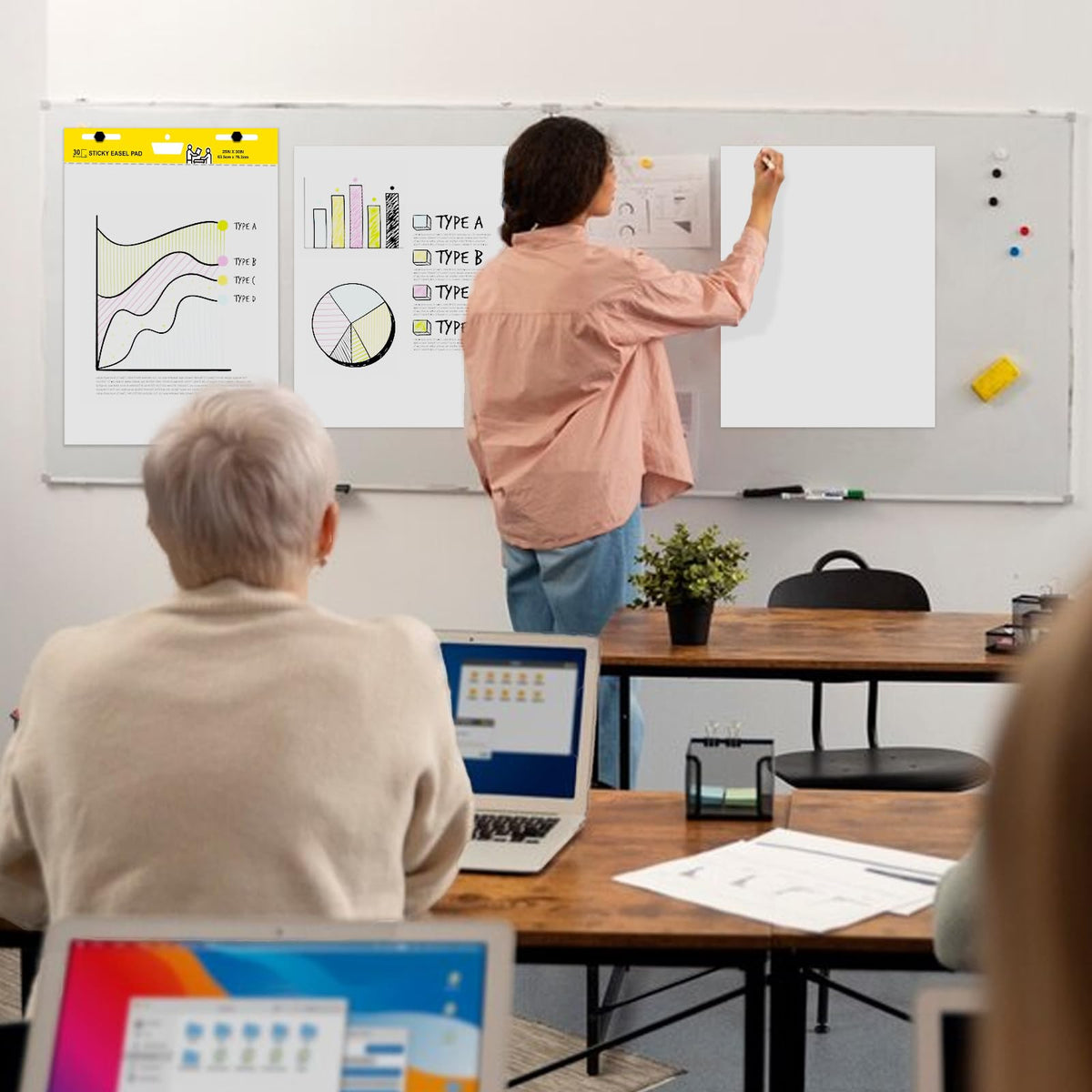 Sticky Easel Pad, 25 x 30 Inches, 30 Sheets/Pad, 2 Pads C425
