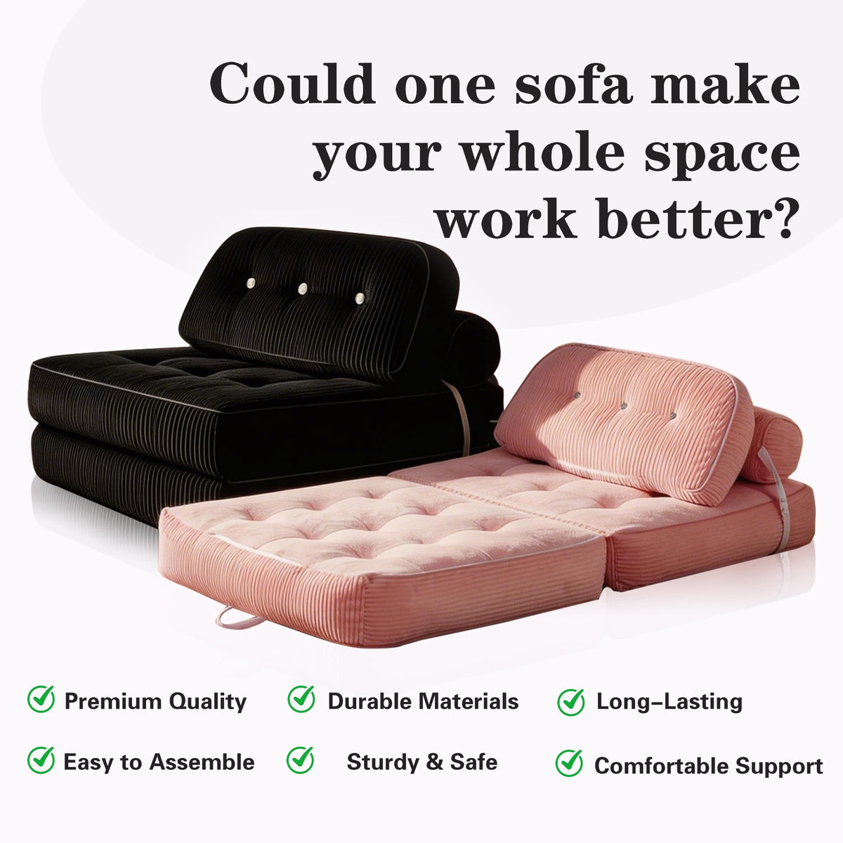 Convertible Futon Sofa Bed Chair S867