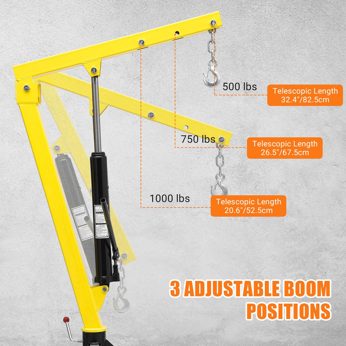 Hydraulic Swivel Hitch Mounted Truck Crane 1000 LBS Capacity C3916