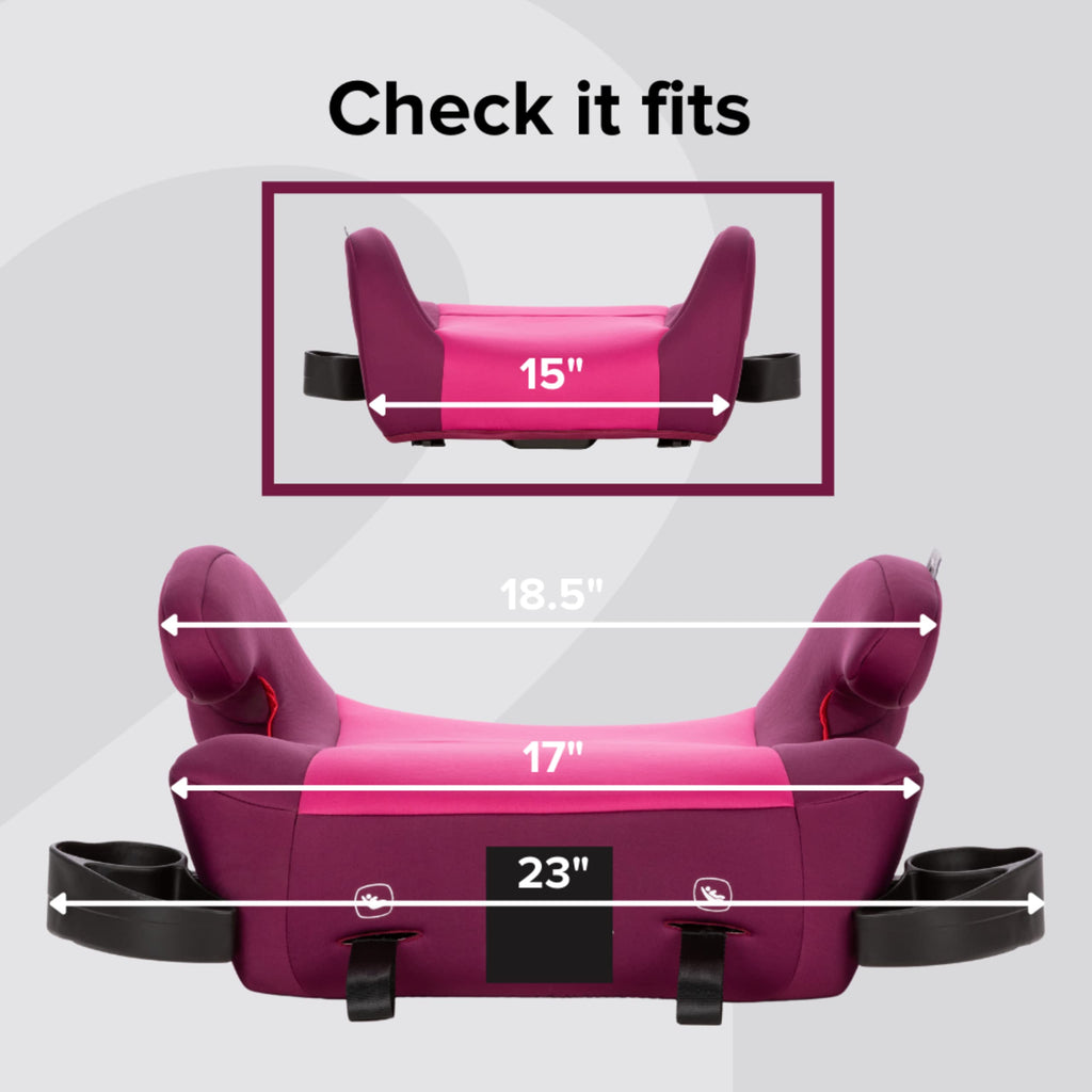 Backless Belt-Positioning Booster Car Seat, 1 Pink & 1 Blue, 40-120 lbs W74143