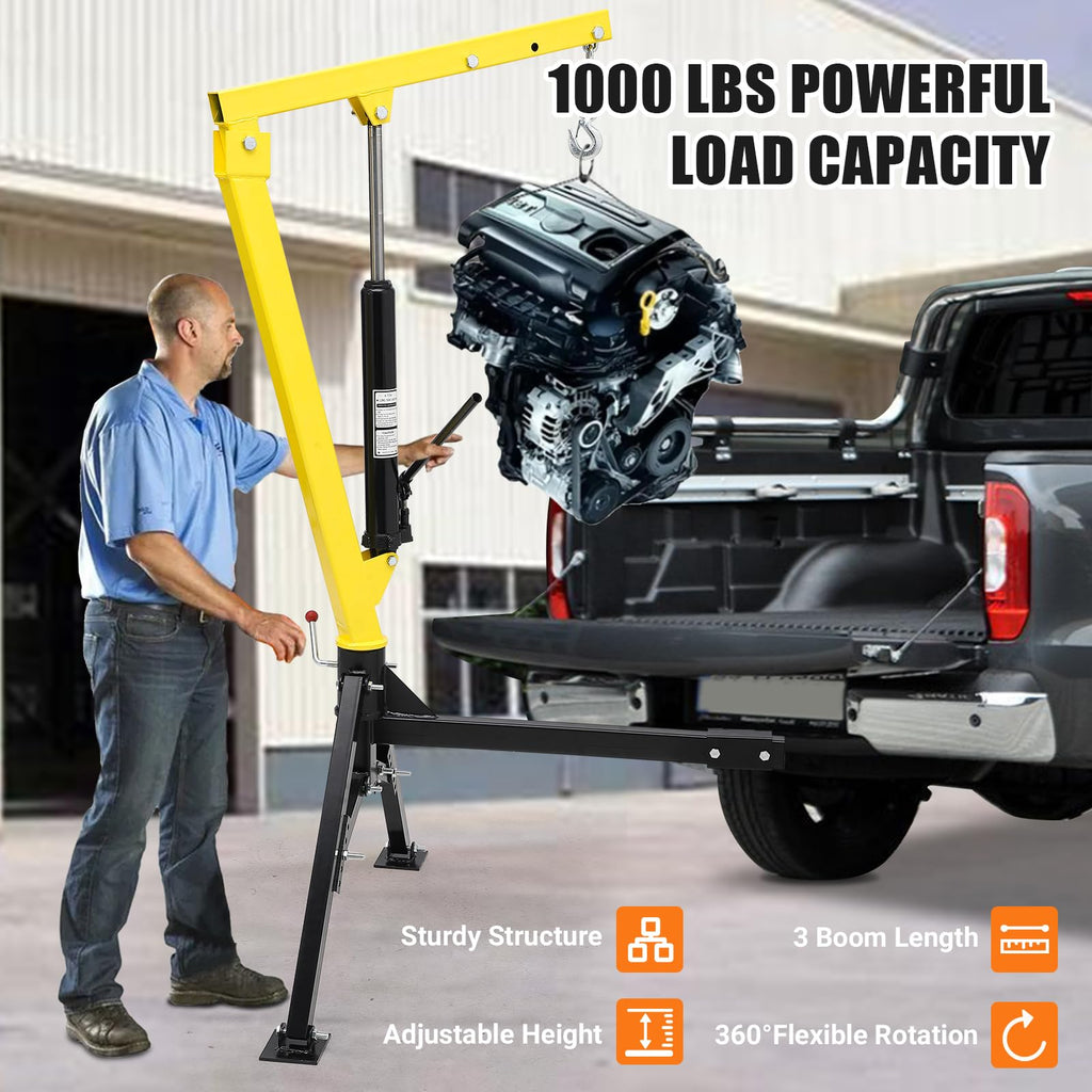 Hydraulic Swivel Hitch Mounted Truck Crane 1000 LBS Capacity C3916