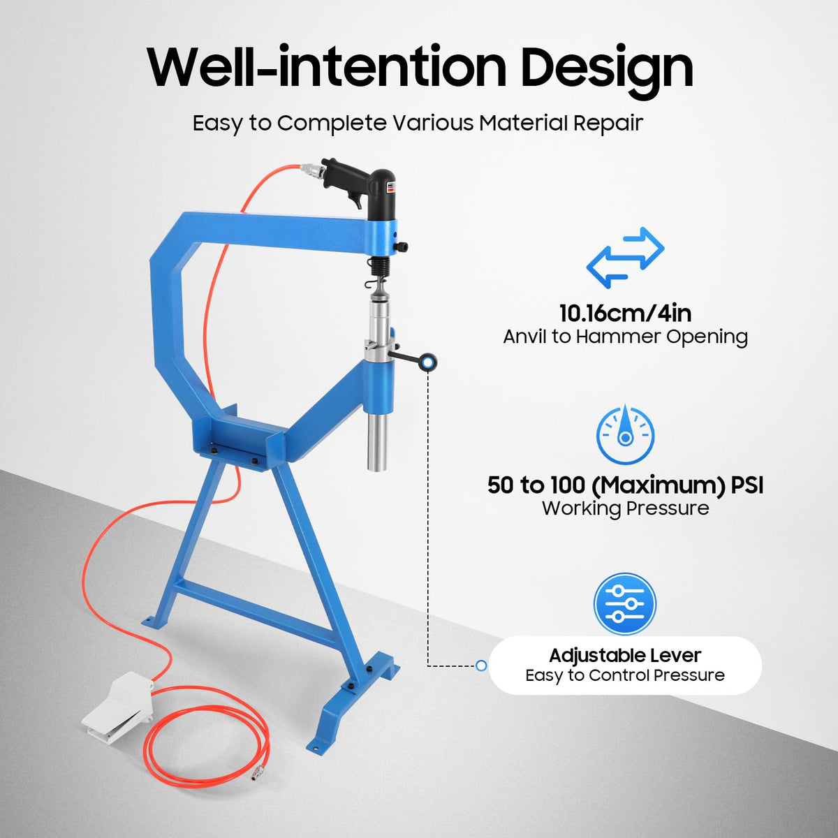Pneumatic Planishing Hammer with Stand and Foot Pedal I73446