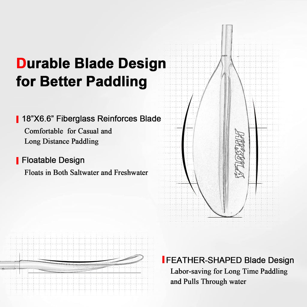 4 Piece Aluminum PP Floating Kayak Paddle J918832