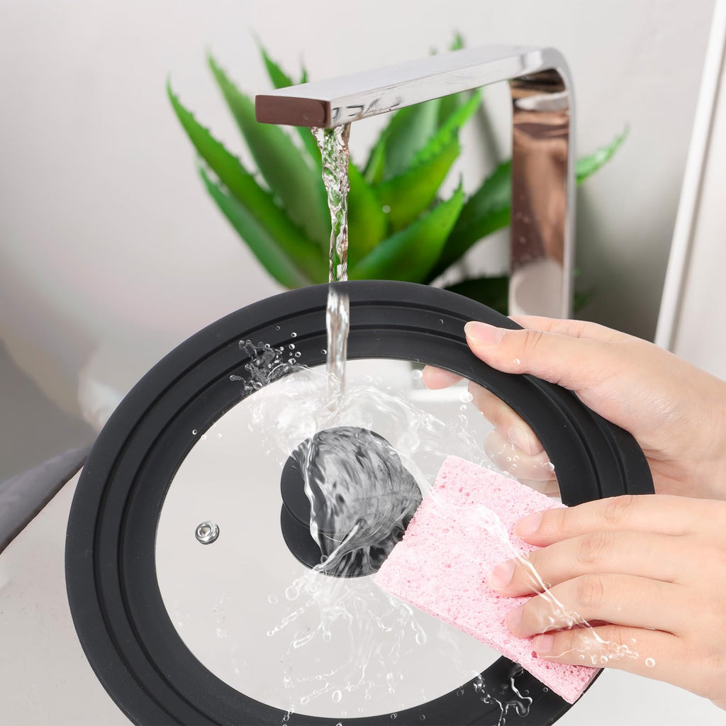 3 Pc Tempered Glass Pot Lids with Silicone Rim K212