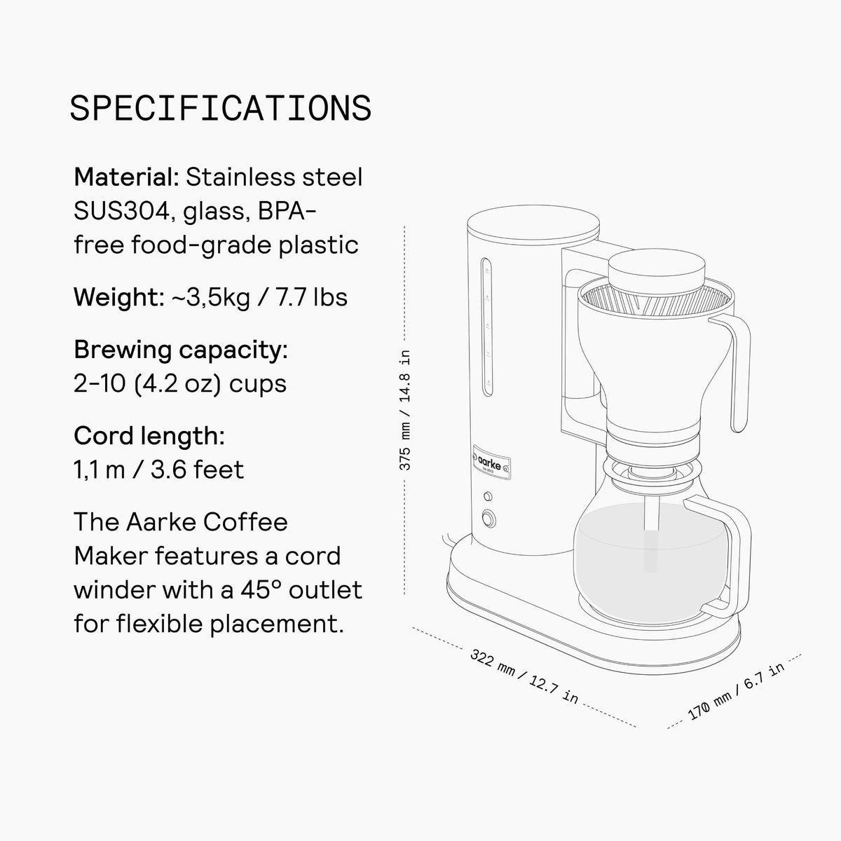 Drip Coffee Maker with 42oz Glass Carafe X24410
