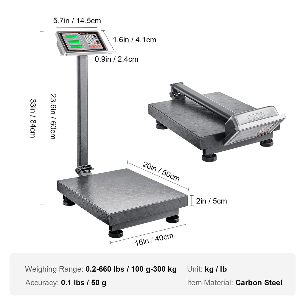 660 lbs Stainless Steel Digital Platform Scale D6029