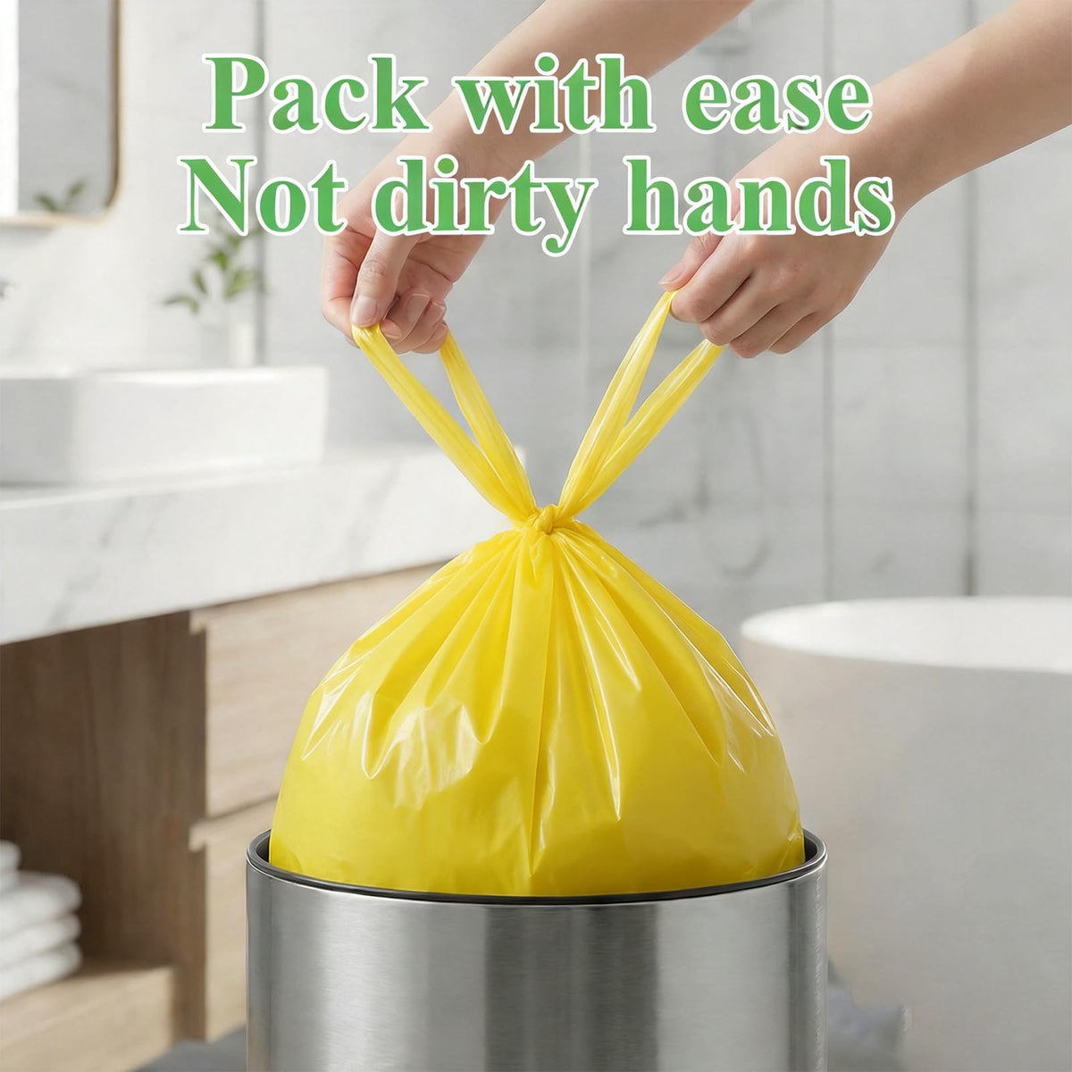 4 Gallon Biodegradable Trash Bags With Handles P674