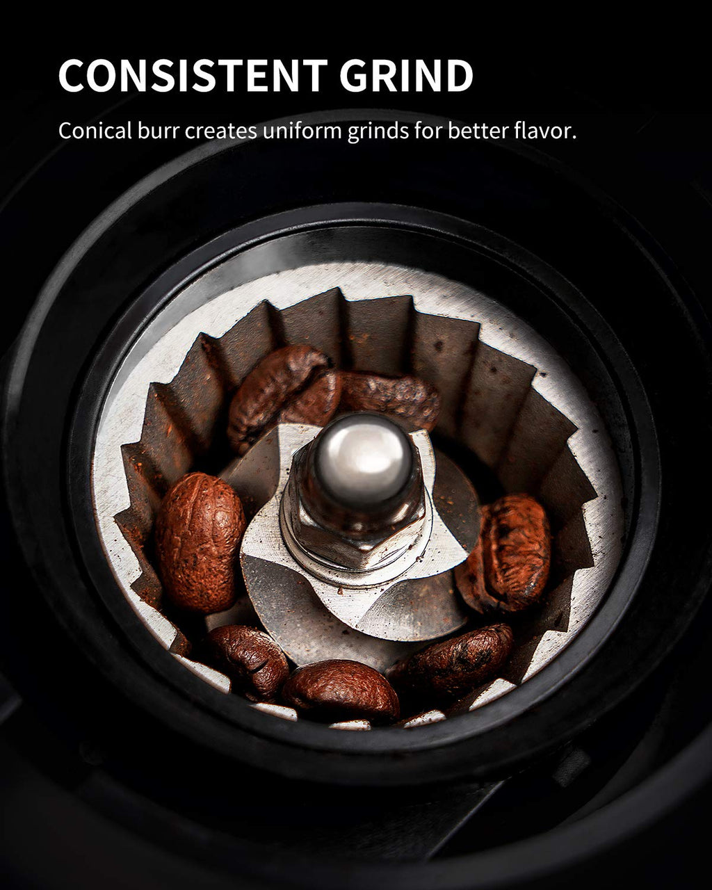 Conical Burr Electric Coffee Grinder 35 Settings Black Q553