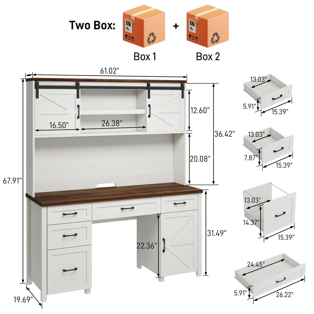 67" Executive Desk with File Drawer V75589