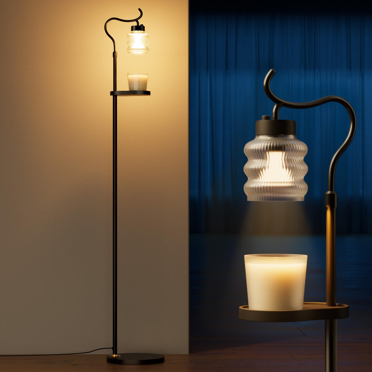 Dimmable Height Adjustable Candle Warmer Floor Lamp with Timer P446889