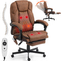 Brown Heated Massage Office Chair with Footrest T61567