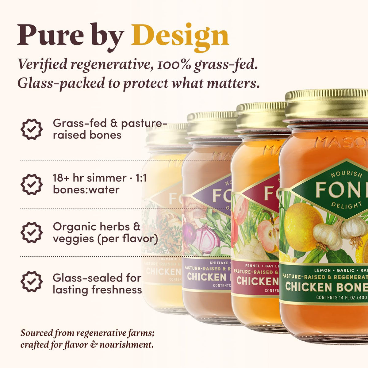 Chicken Bone Broth Variety Pack 4-Pack Q234