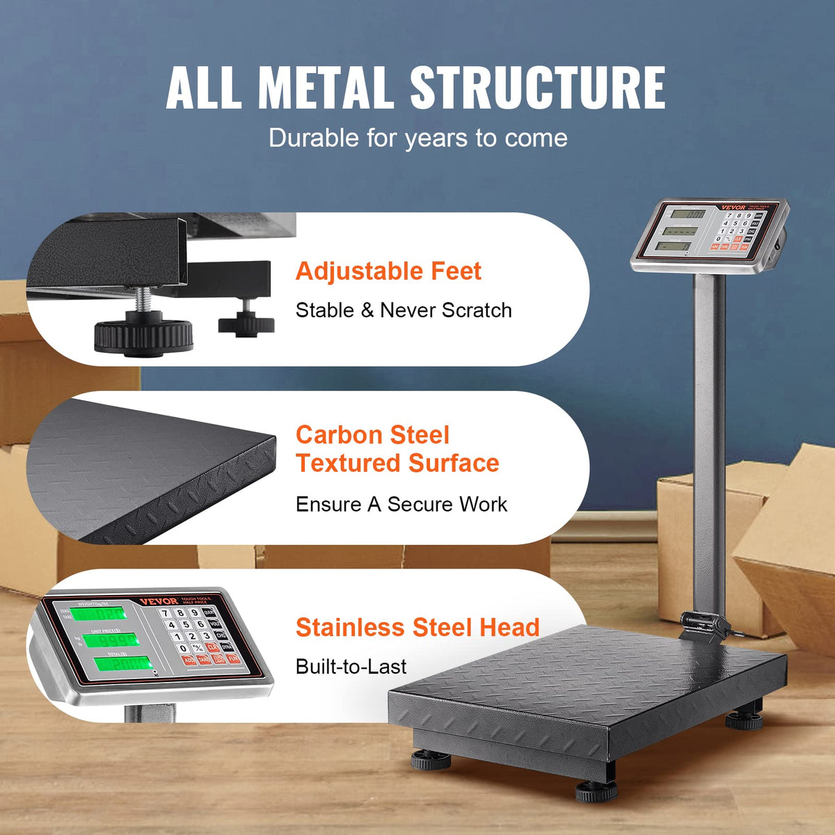 660 lbs Stainless Steel Digital Platform Scale D6029