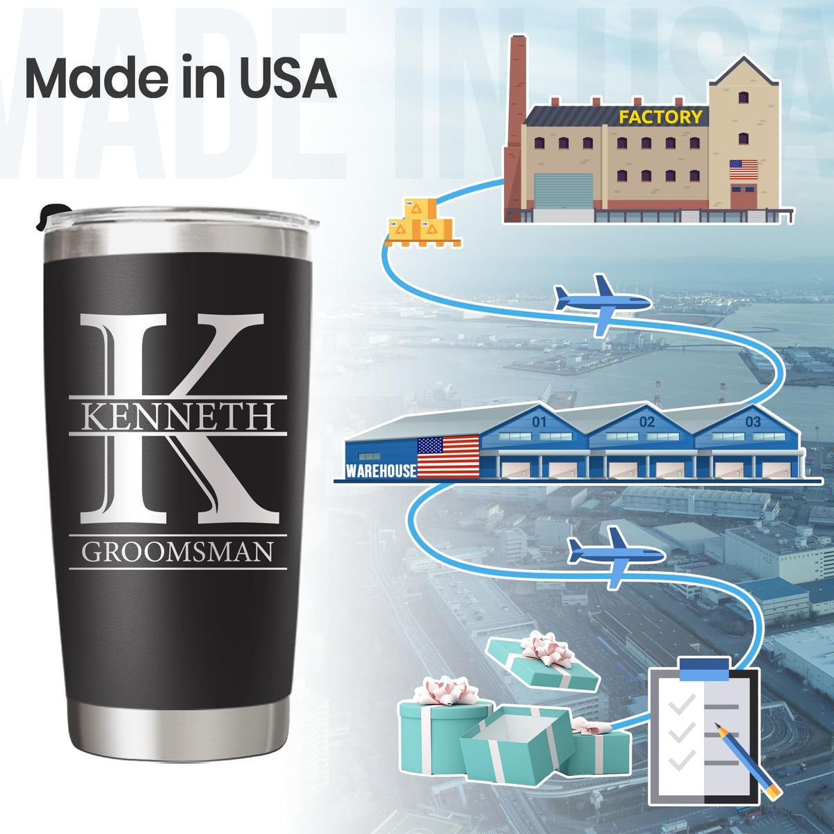 20 Oz Custom Tumbler with Lid E187