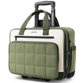 Rolling Puffer Laptop Bag, 16 Inch Water Resistant Carry On Luggage with Wheels, Green S798385