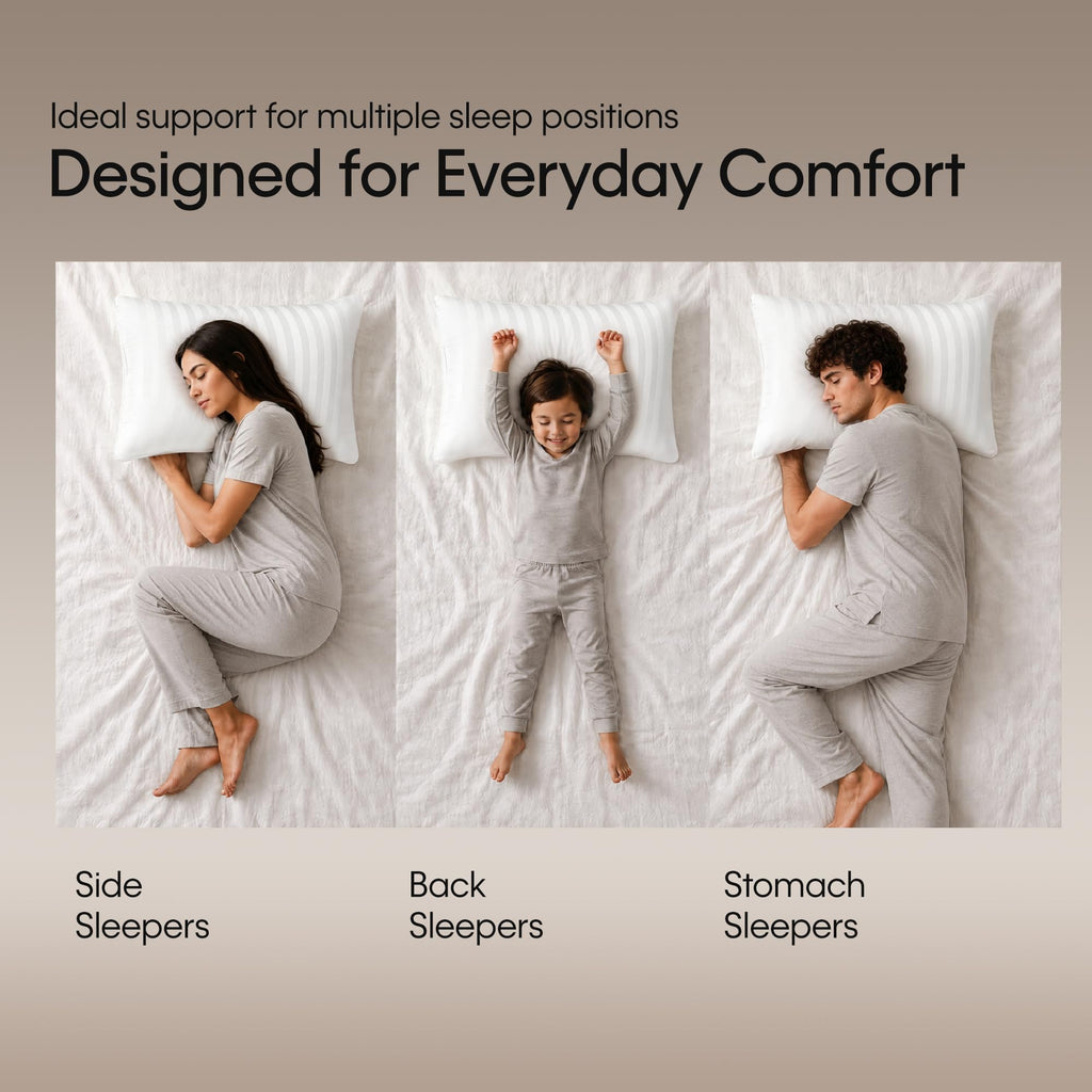 King Size Set of 2 Medium Soft Bed Pillows L30612