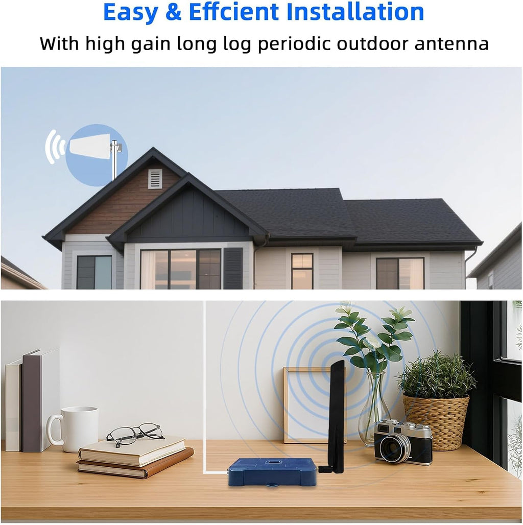 Cell Phone Signal Booster for Home Up to 7,000 sq ft Band 5/12/13/17 Light Blue W64191