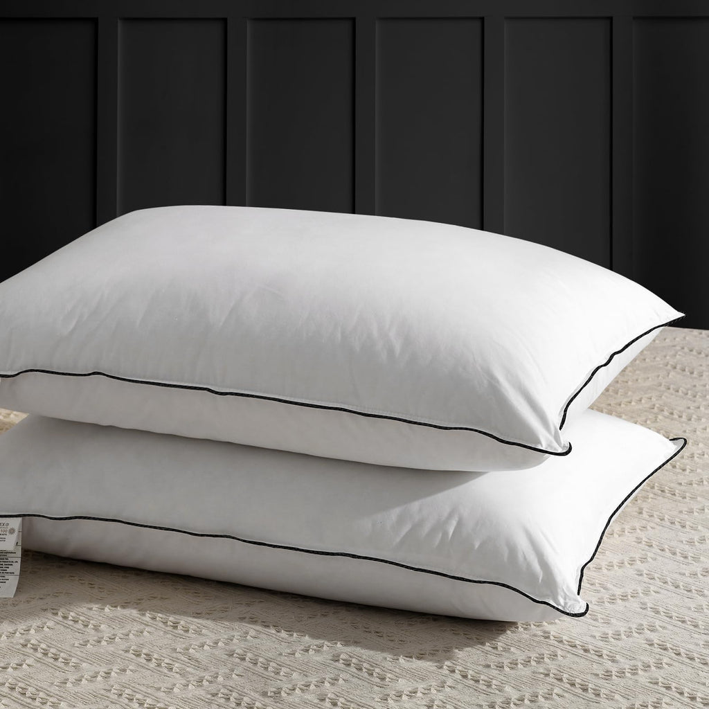 Goose Feather Down King Size Set of 2 Pillows B39439