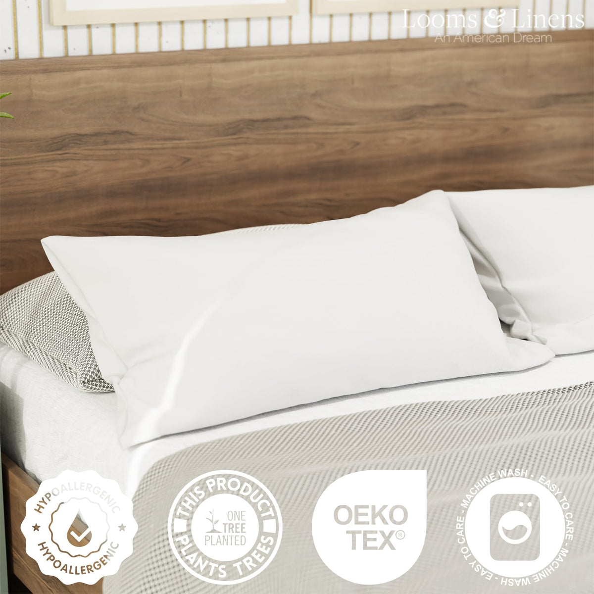 King Size Pillows Set of 2 20 x 36 Hypoallergenic Down Alternative Pillow Inserts J4119