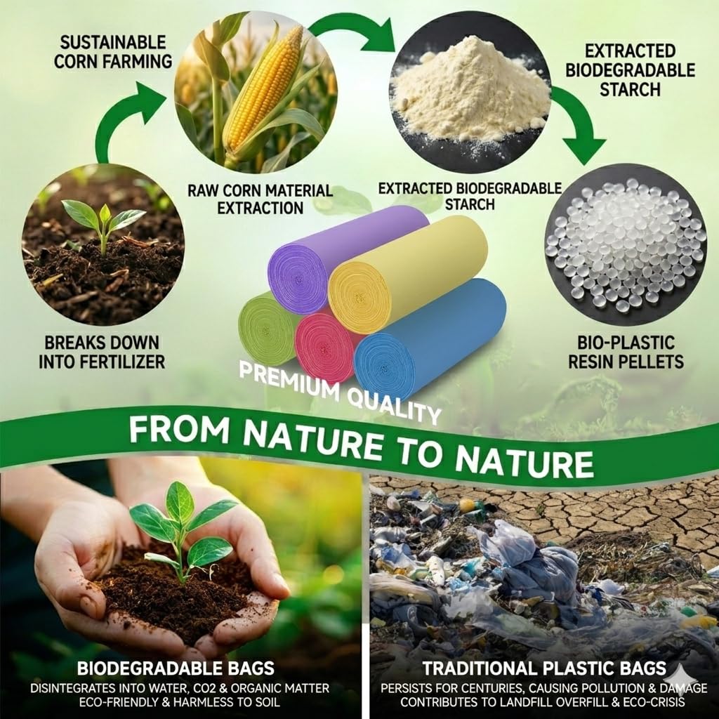 4 Gallon Biodegradable Trash Bags With Handles P674
