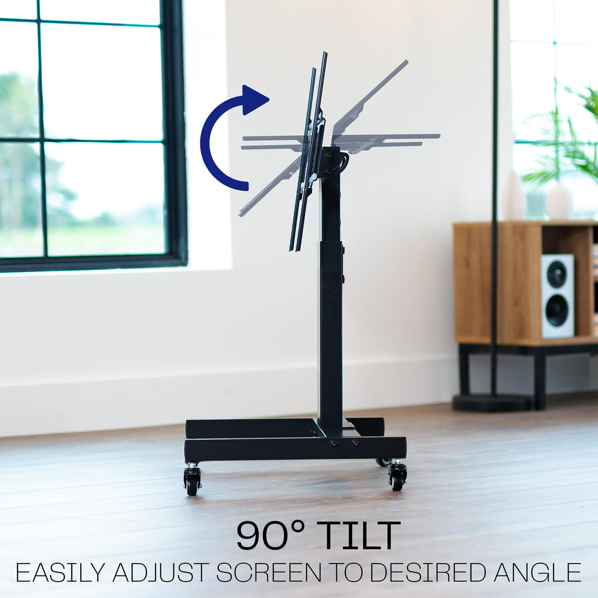 Low Height TV Cart for 32 to 75 inch Screens, Black Y195