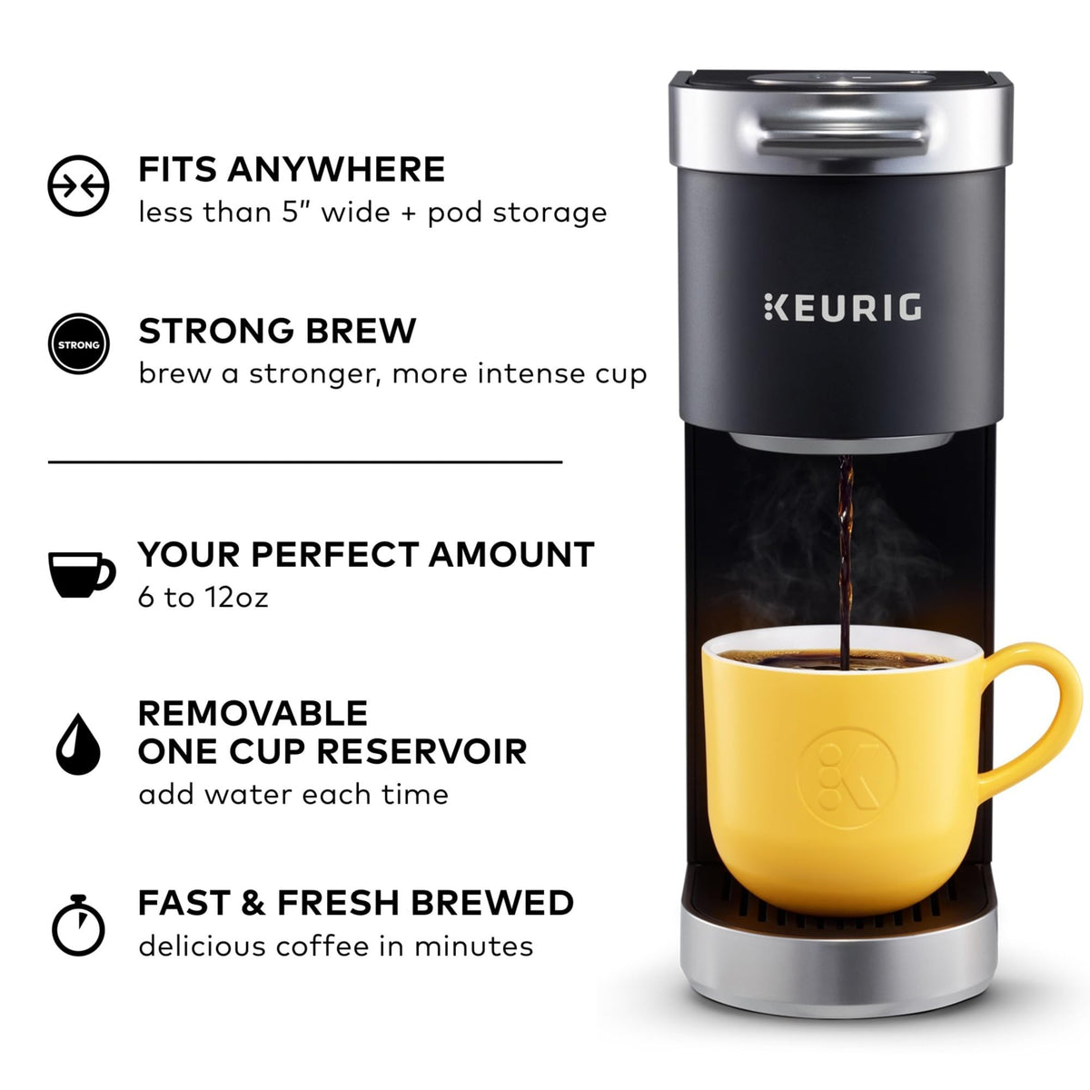 Single Serve K-Cup Pod Coffee Maker, Matte Black N413