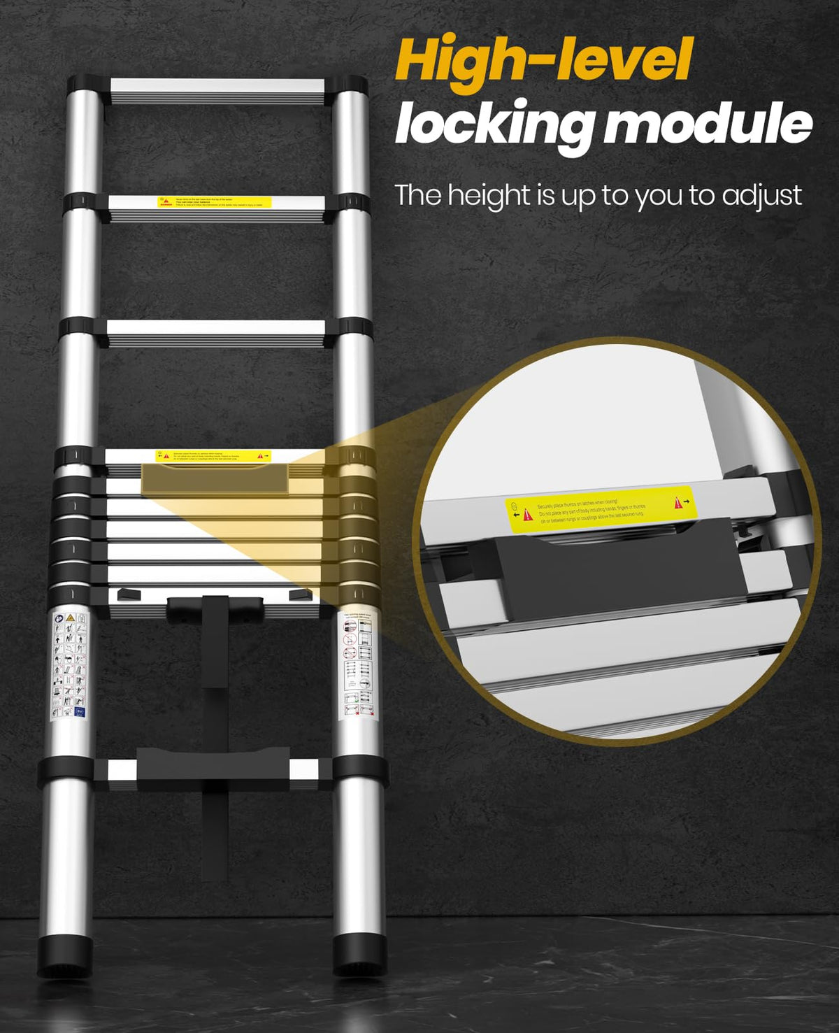 15.8FT Aluminum Telescoping Ladder 330LBS Capacity T94261