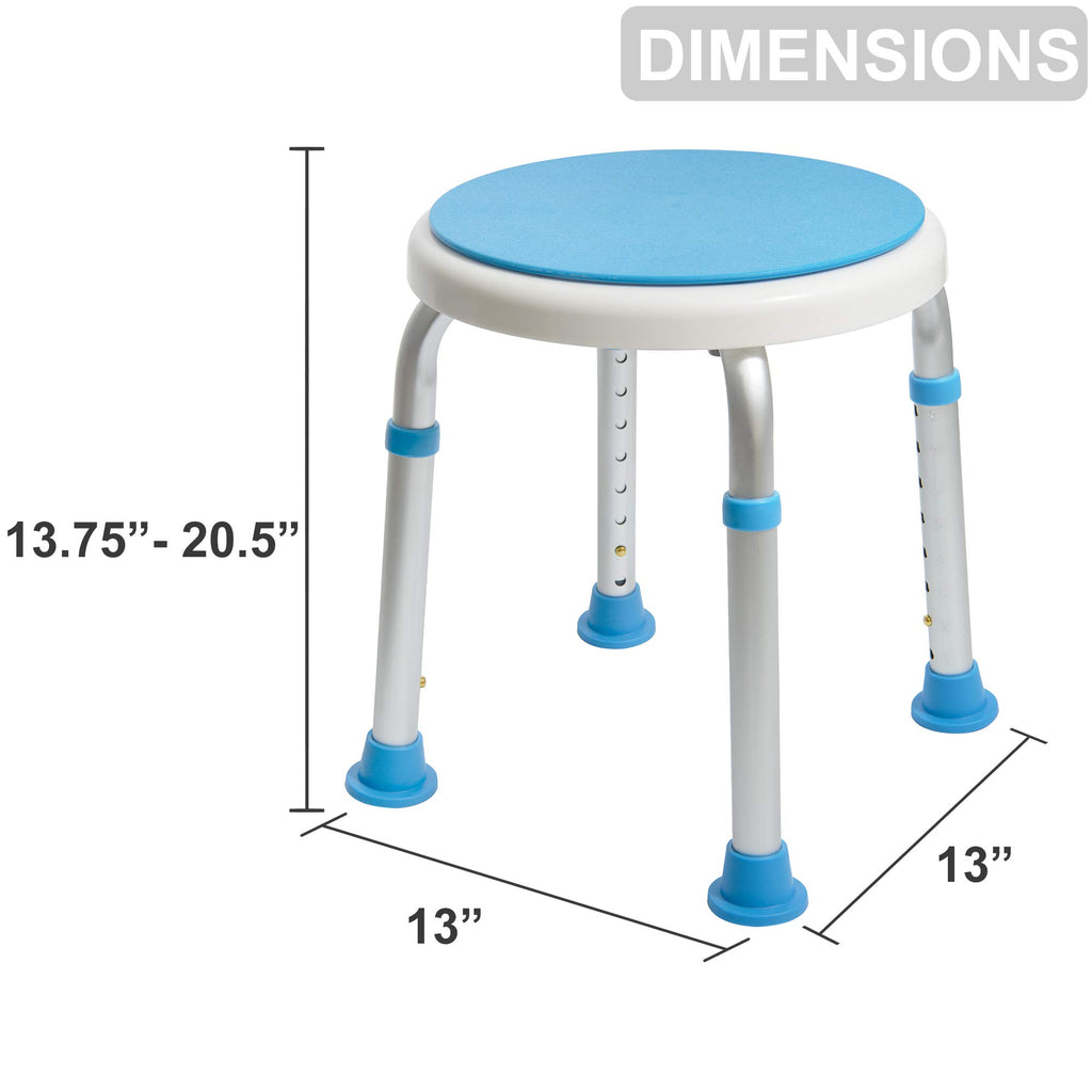 Adjustable Swivel Shower Stool Bench with Anti-Slip Rubber Tips B1644