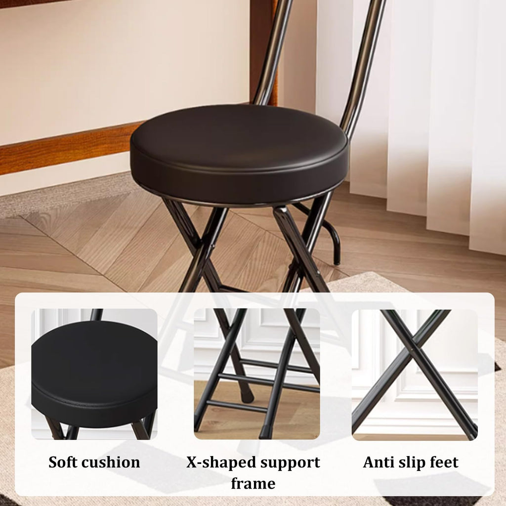Black Folding Chairs with Cushion 2 Pack L2543