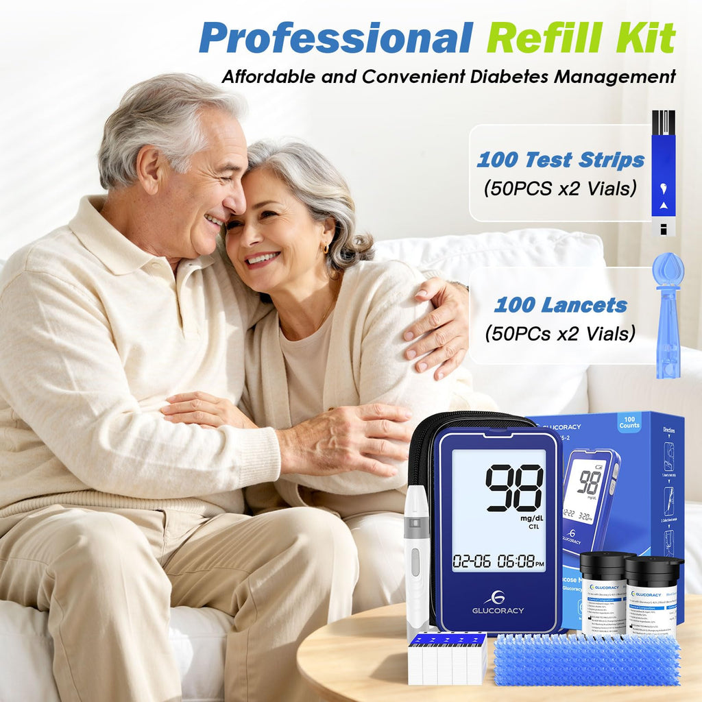 Blood Glucose Monitor Kit with 100 Test Strips X503